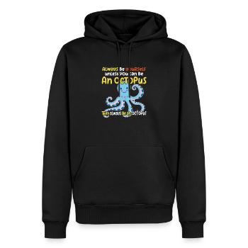Fröhlicher lustiger Oktopus und lustiger Spruch - Männer Premium Bio Hoodie - Schwarz - Vorne - Nico (187cm)