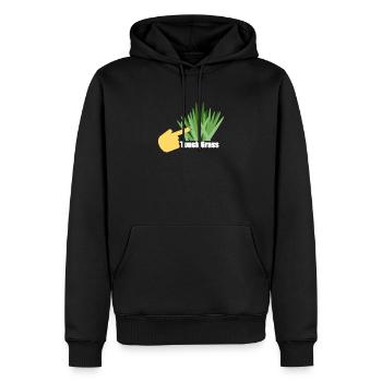Touch Grass - Men’s Premium Organic Hoodie - black - Front - Nico (187cm)