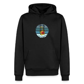 Sieht so aus, als wäre ich verfügbar - Männer Premium Bio Hoodie - Schwarz - Vorne - Nico (187cm)