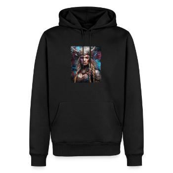 Wikinger Schildmaid Design Valhalla - Männer Premium Bio Hoodie - Schwarz - Vorne - Nico (187cm)
