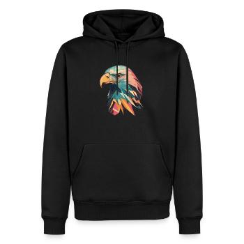 Prismatic Eagle - Men’s Premium Organic Hoodie - black - Front - Nico (187cm)