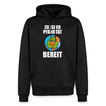 Zu Jeder Pfandtat Bereit Recycling Umweltschutz - Männer Premium Bio Hoodie - Schwarz - Vorne - Nico (187cm)