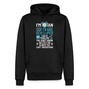 Software Development Software Developer Developer - Men’s Premium Organic Hoodie - black - Front - Nico (187cm)