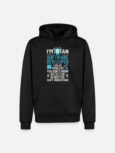 Software Development Software Developer Developer - Men’s Premium Organic Hoodie - black