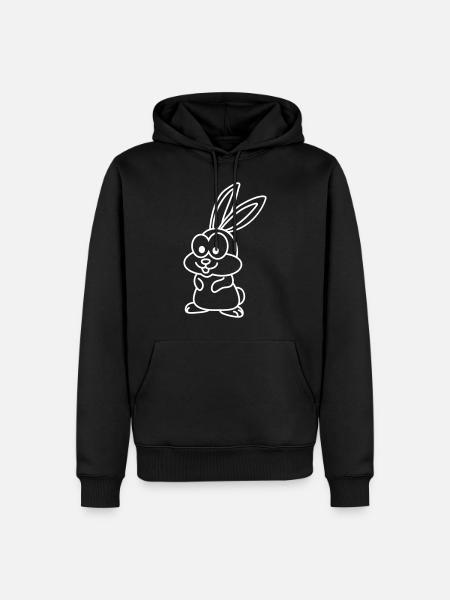 Rabbit Comic Animal - Men’s Premium Organic Hoodie - black