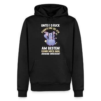 Unter Druck Funktioniere Ich Am Besten - Männer Premium Bio Hoodie - Schwarz - Vorne - Nico (187cm)