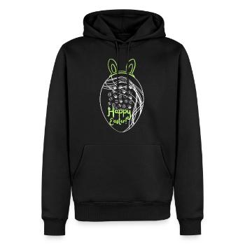 Œuf de pâques - Sweat à capuche Premium bio Homme - noir - Devant - Nico (187cm)