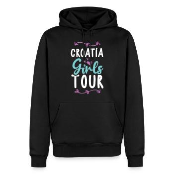 Tournée des filles en Croatie - Sweat à capuche Premium bio Homme - noir - Devant - Nico (187cm)