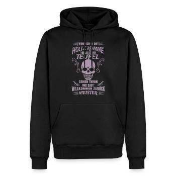 Hölle Teufel lustige Sprüche - Männer Premium Bio Hoodie - Schwarz - Vorne - Nico (187cm)