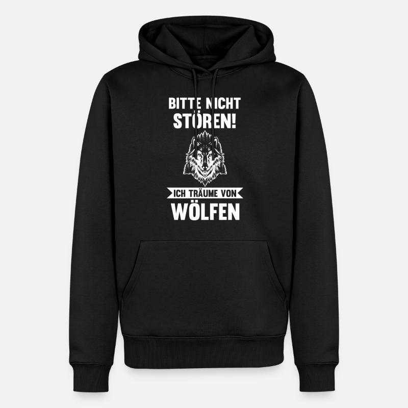 Tier Waldtier Wolf - Männer Premium Bio Hoodie - Schwarz