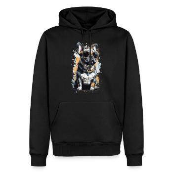 Lunettes de soleil et style pour chien bouledogue français - Sweat à capuche Premium bio Homme - noir - Devant - Nico (187cm)