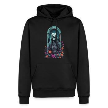 Gothique Pastel squelette Dame victorien Halloween - Sweat à capuche Premium bio Homme - noir - Devant - Nico (187cm)