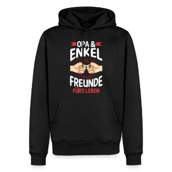 Großvater Opa und Enkel - Männer Premium Bio Hoodie - Schwarz - Vorne - Nico (187cm)