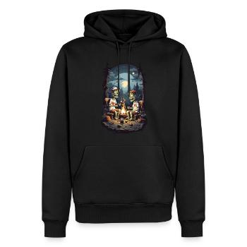 Zombie Camping Halloween Spooky Feu de camp - Sweat à capuche Premium bio Homme - noir - Devant - Nico (187cm)
