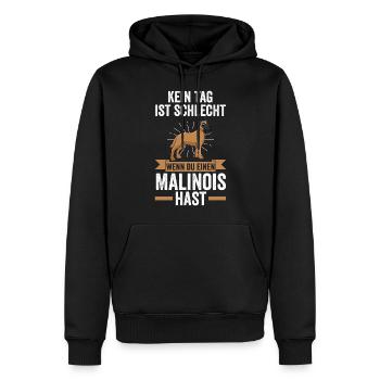 Belgischer Schäferhund Hund Malinois - Männer Premium Bio Hoodie - Schwarz - Vorne - Nico (187cm)