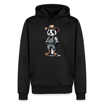 Cute Panda Farmer - Männer Premium Bio Hoodie - Schwarz - Vorne - Nico (187cm)