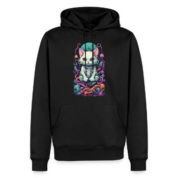 Goth Pastell Katze im E-Girl Look Design - Männer Premium Bio Hoodie - Schwarz - Vorne - Nico (187cm)