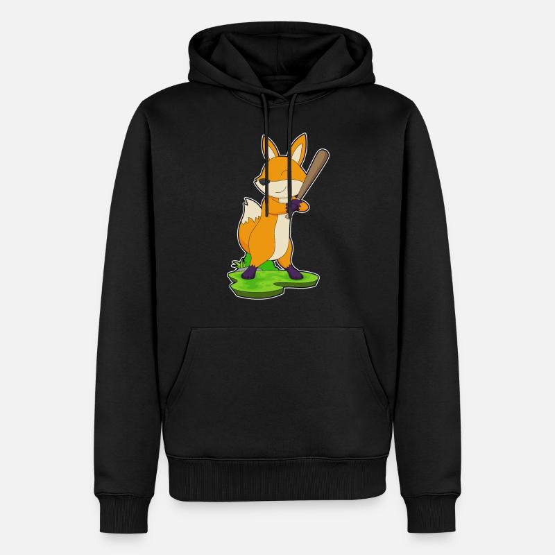 Batte de baseball Fox - Sweat à capuche Premium bio Homme - noir