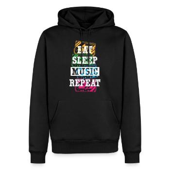 Eat Sleep Music Repeat - Men’s Premium Organic Hoodie - black - Front - Nico (187cm)
