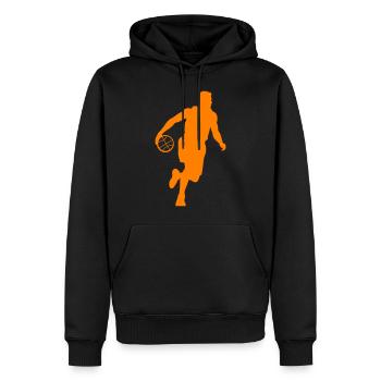 Basketballer Symbol Basketball Spieler Mann - Männer Premium Bio Hoodie - Schwarz - Vorne - Nico (187cm)