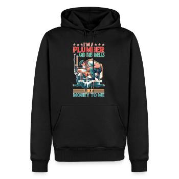 Je suis plombier et ça sent l’argent pour moi - Sweat à capuche Premium bio Homme - noir - Devant - Nico (187cm)