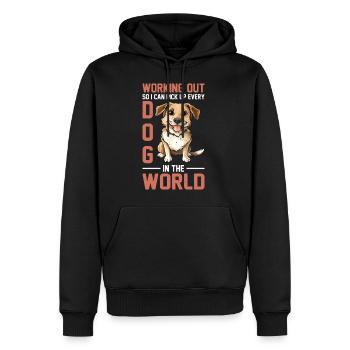 Working Out So I Can Pick Up Every Dog 2 - Männer Premium Bio Hoodie - Schwarz - Vorne - Nico (187cm)