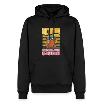 Saufen Bier Trinken T-Rex - Männer Premium Bio Hoodie - Schwarz - Vorne - Nico (187cm)