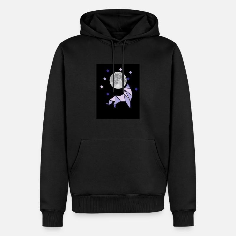 La Lune et le Loup🌑🐺 - Sweat à capuche Premium bio Homme - noir