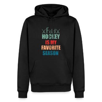 Le hockey sur gazon est ma saison préférée de hockey en salle - Sweat à capuche Premium bio Homme - noir - Devant - Nico (187cm)