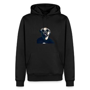 Frankie le Pugman des années 90 - Sweat à capuche Premium bio Homme - noir - Devant - Nico (187cm)