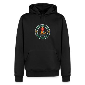 Satishi Boat Club - Sunset Lightning - Männer Premium Bio Hoodie - Schwarz - Vorne - Nico (187cm)