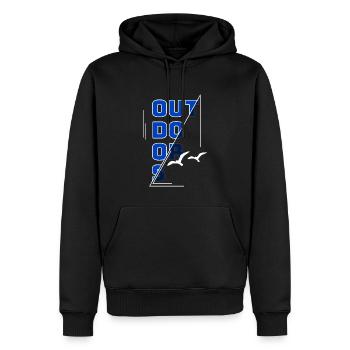 Draußen am Meer - Männer Premium Bio Hoodie - Schwarz - Vorne - Nico (187cm)