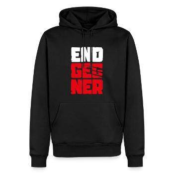 Endgegner - Männer Premium Bio Hoodie - Schwarz - Vorne - Nico (187cm)
