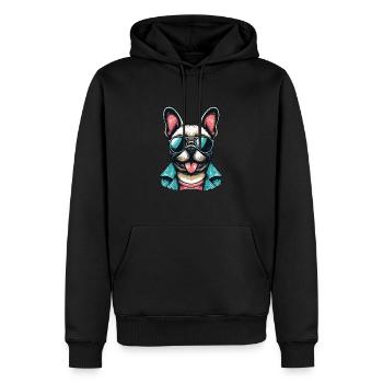 Stylish Frenchie - Men’s Premium Organic Hoodie - black - Front - Nico (187cm)