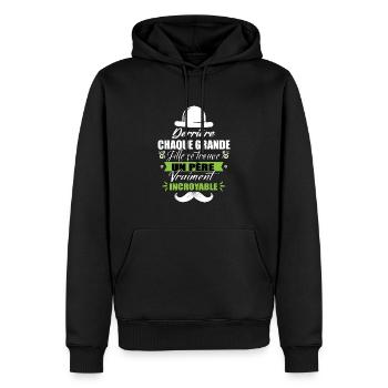 Derrière chaque grande fille se trouve un père - Sweat à capuche Premium bio Homme - noir - Devant - Nico (187cm)