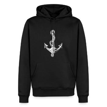 Anker - Männer Premium Bio Hoodie - Schwarz - Vorne - Nico (187cm)