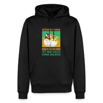 Doner kebab sans knobi est comme une maison sans balcon - Sweat à capuche Premium bio Homme - noir - Devant - Nico (187cm)