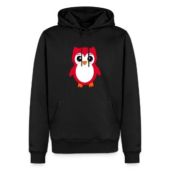 Hibou rouge - Sweat à capuche Premium bio Homme - noir - Devant - Nico (187cm)