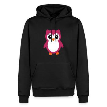 Cadeau de t-shirt hiboux kawaii mignons - Sweat à capuche Premium bio Homme - noir - Devant - Nico (187cm)