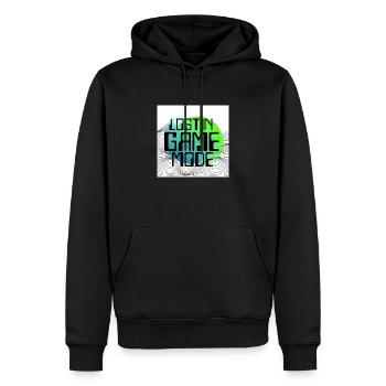 Lost in Game Mode Y2K Design - Men’s Premium Organic Hoodie - black - Front - Nico (187cm)