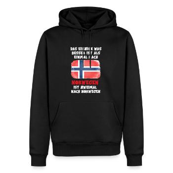 Zweimal nach Norwegen Flagge Urlaub Geschenk - Männer Premium Bio Hoodie - Schwarz - Vorne - Nico (187cm)