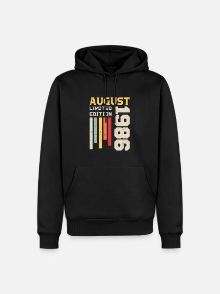 August 1986 - Fødselsdagsgave August 1986 August - Herre Premium økologisk hoodie - sort