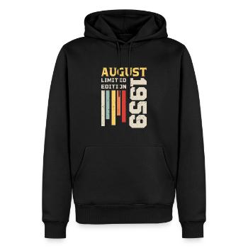 Août 1959 - Cadeau anniversaire Août 1959 Août - Sweat à capuche Premium bio Homme - noir - Devant - Nico (187cm)