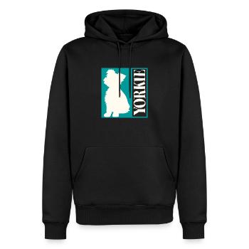 Yorkie Yorkshire Terrier Silhouette - Männer Premium Bio Hoodie - Schwarz - Vorne - Nico (187cm)