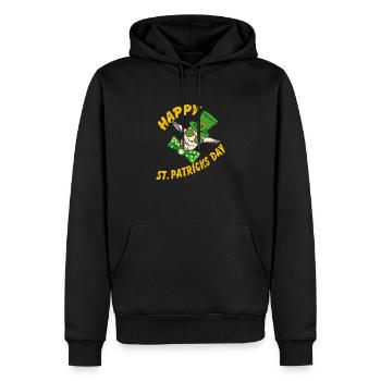Joyeuse Saint-Patrick Drôle De Chèvre Folle - Sweat à capuche Premium bio Homme - noir - Devant - Nico (187cm)