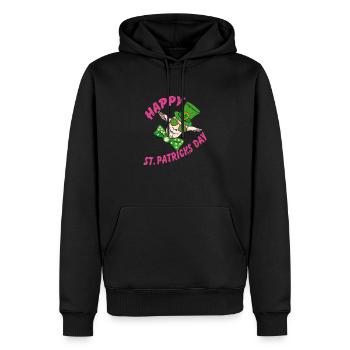 Joyeuse Saint-Patrick Drôle De Chèvre Folle - Sweat à capuche Premium bio Homme - noir - Devant - Nico (187cm)