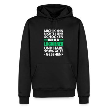 Peintre non choquable - Sweat à capuche Premium bio Homme - noir - Devant - Nico (187cm)