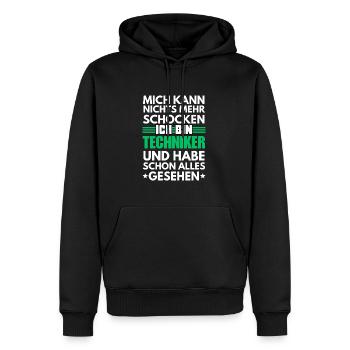 Nicht schockbarer Techniker - Männer Premium Bio Hoodie - Schwarz - Vorne - Nico (187cm)