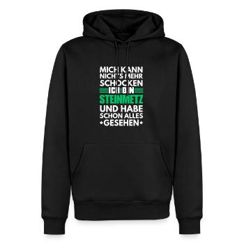 Non-Shockable Stonemason - Men’s Premium Organic Hoodie - black - Front - Nico (187cm)