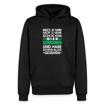 Charpentier non choquable - Sweat à capuche Premium bio Homme - noir - Devant - Nico (187cm)